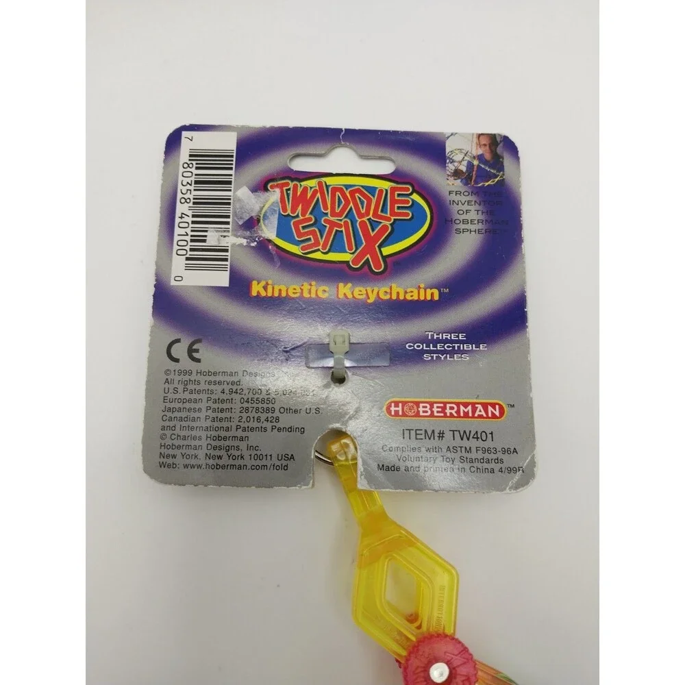 Hoberman Twiddle Stix Kinetic Keychain 1999 Snowflake Style New Sealed Toy